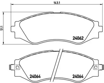 Комплект тормозных колодок BREMBO P 10 006