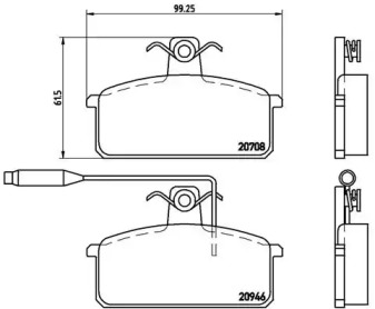 Комплект тормозных колодок BREMBO P 23 024