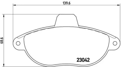 Комплект тормозных колодок BREMBO P 23 072