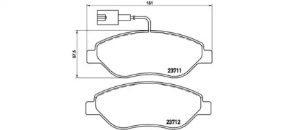 Комплект тормозных колодок BREMBO P 23 086