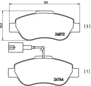 Комплект тормозных колодок BREMBO P 23 107