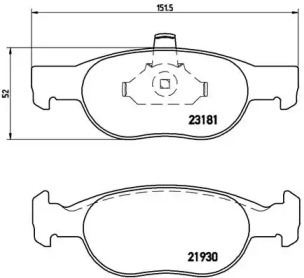 Комплект тормозных колодок BREMBO P 23 125