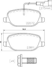 Комплект тормозных колодок BREMBO P 23 166