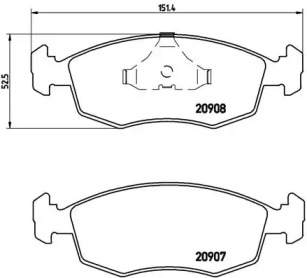 Комплект тормозных колодок BREMBO P 24 019