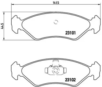 Комплект тормозных колодок BREMBO P 24 044