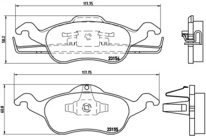 Комплект тормозных колодок BREMBO P 24 046