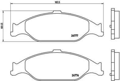 Комплект тормозных колодок BREMBO P 24 082