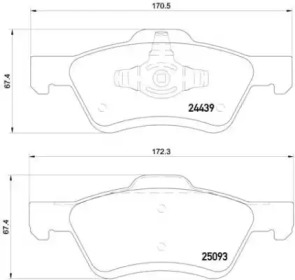 Комплект тормозных колодок BREMBO P 24 159