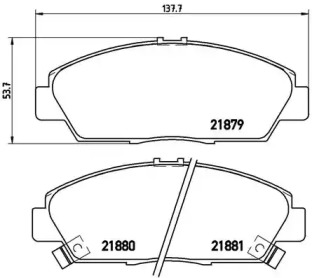 Комплект тормозных колодок BREMBO P 28 021