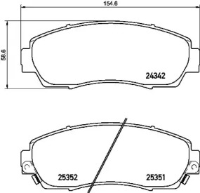 Комплект тормозных колодок BREMBO P 28 068