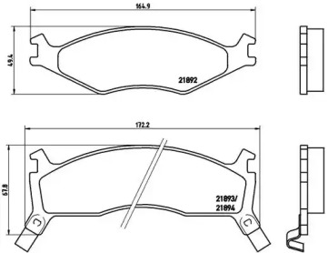 Комплект тормозных колодок BREMBO P 30 006