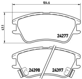 Комплект тормозных колодок BREMBO P 30 027