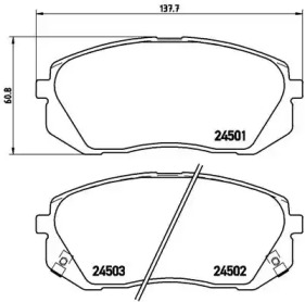 Комплект тормозных колодок BREMBO P 30 039