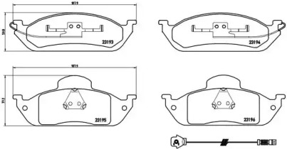 Комплект тормозных колодок BREMBO P 50 039