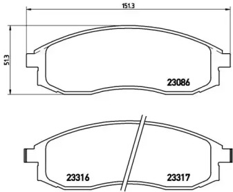 Комплект тормозных колодок BREMBO P 54 032