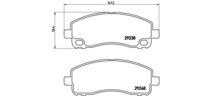 Комплект тормозных колодок, дисковый тормоз BREMBO P 54 042