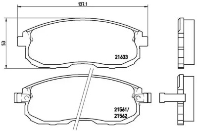 Комплект тормозных колодок BREMBO P 56 021