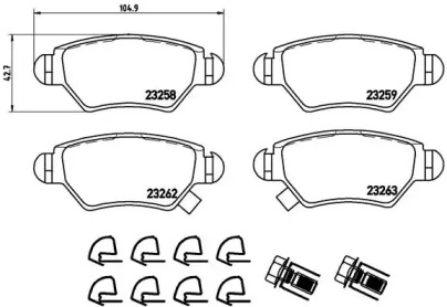 Комплект тормозных колодок BREMBO P 59 031