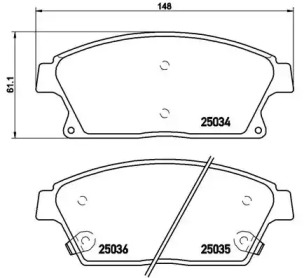 Комплект тормозных колодок BREMBO P 59 077