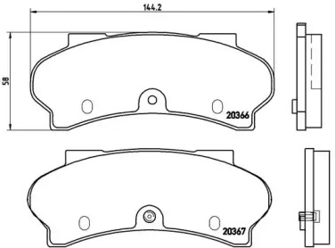 Комплект тормозных колодок BREMBO P 61 011