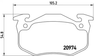 Комплект тормозных колодок BREMBO P 61 032