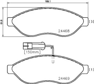 Комплект тормозных колодок BREMBO P 61 090