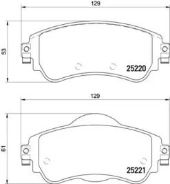 Комплект тормозных колодок BREMBO P 61 105