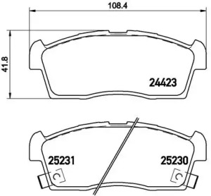 Комплект тормозных колодок BREMBO P 61 108