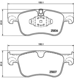 Комплект тормозных колодок BREMBO P 61 116