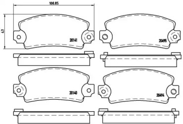 Комплект тормозных колодок BREMBO P 68 001