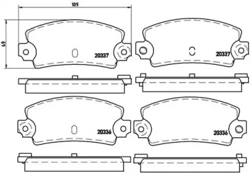 Комплект тормозных колодок BREMBO P 68 002