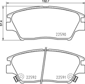 Комплект тормозных колодок, дисковый тормоз BREMBO P 77 001