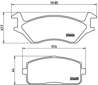 Комплект тормозных колодок BREMBO P 83 004