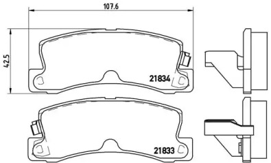 Комплект тормозных колодок BREMBO P 83 015