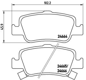 Комплект тормозных колодок, дисковый тормоз BREMBO P 83 080