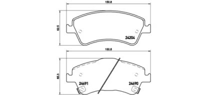 Комплект тормозных колодок BREMBO P 83 081