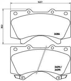 Комплект тормозных колодок BREMBO P 83 107