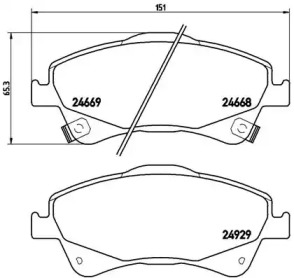 Комплект тормозных колодок BREMBO P 83 109