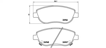 Комплект тормозных колодок BREMBO P 83 115