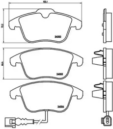 Комплект тормозных колодок BREMBO P 85 112