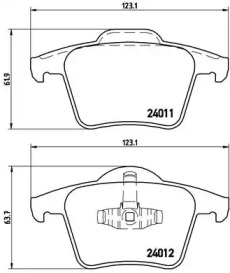 Комплект тормозных колодок BREMBO P 86 019