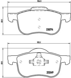 Комплект тормозных колодок BREMBO P 86 020