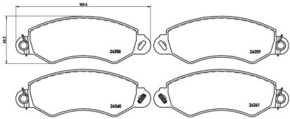 Комплект тормозных колодок BREMBO P B1 002