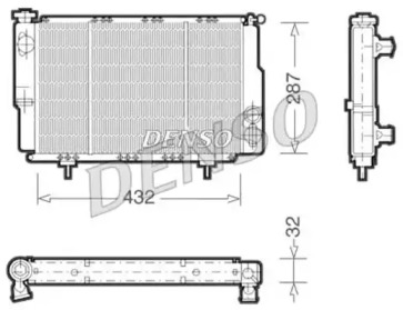 Радиатор, охлаждение двигателя DENSO DRM23060