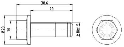 Болт, диск тормозного механизма MINTEX TPM0017