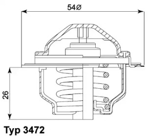 Термостат, охлаждающая жидкость WAHLER 3472.87D