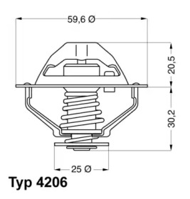 Термостат, охлаждающая жидкость WAHLER 4206.90D