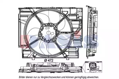 Вентилятор, охлаждение двигателя AKS DASIS 058083N