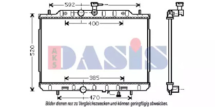 Радиатор, охлаждение двигателя AKS DASIS 070148N