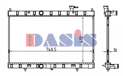 Радиатор, охлаждение двигателя AKS DASIS 070189N